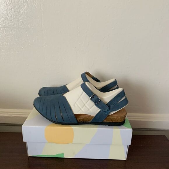 NIB Earth Origins Palomos Peyton Closed Toe Mary Jane Sandal Sz 6 Moroccan Blue - Picture 11 of 14